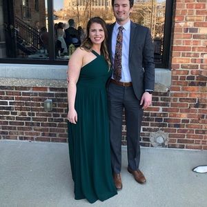 Forest green bridesmaid dress